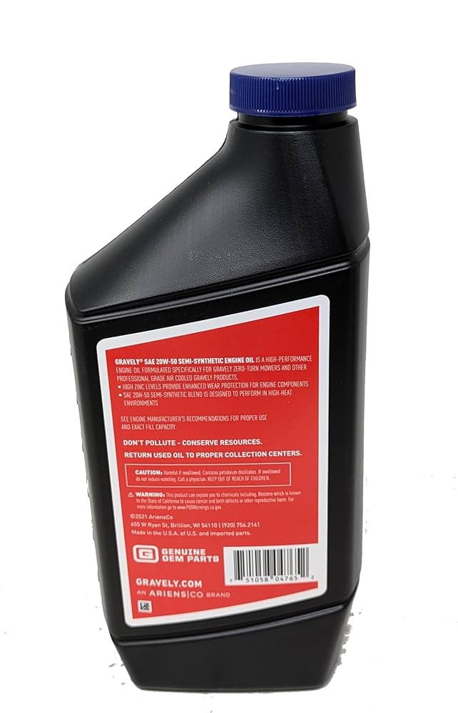 Amazon.com: Ariens Gravely 00058300 Synthetic Blend 20W-50